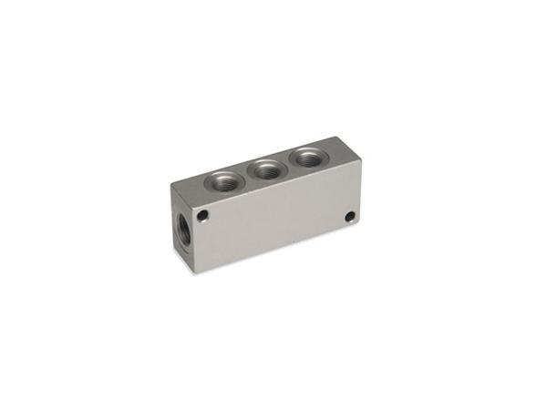 BLOCO DISTRIBUIDOR - 2 G3/8 E 3 DUPLAS G1/4 - CÓD. 3043 3/8-3D-1/4