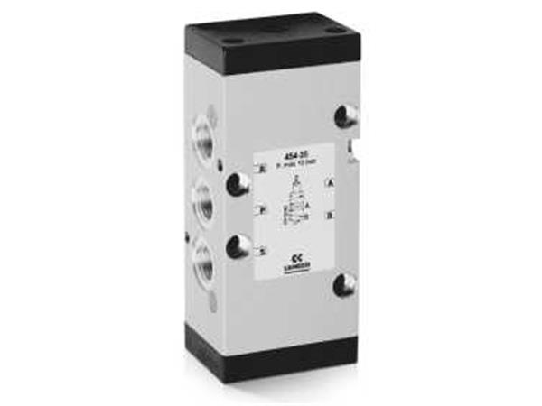 VALVULA 5/2 VIAS G1/4 ACIONAMENTO PNEUM. RETORNO MOLA - CÓD. 454-35