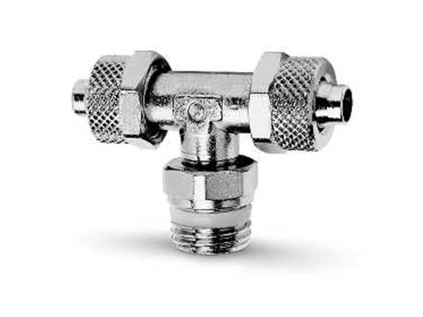 CONEXAO RAPIDA TEE COM ROSCA CENTRAL GIRATORIO 1/8 - CÓD. 1431 6/4-1/8