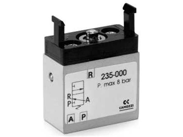 MINIVALVULA 3/2 VIAS COM ACIONAMENTO PINO E ROSCA M5 - CÓD. 235-000