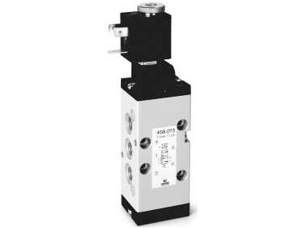 VALVULA 5/2 VIAS G1/8 SIMPLES SOLENOIDE RET. MOLA - CÓD. 458-016-22
