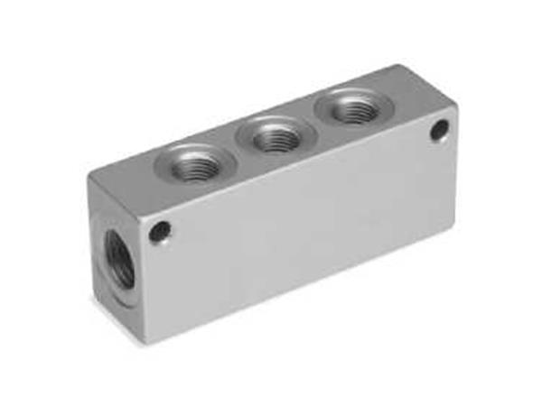 BLOCO DISTRIBUIDOR - 2X1/2 E 5X3/8 DE ALUM - CÓD. 3053 1/2-5L-3/8