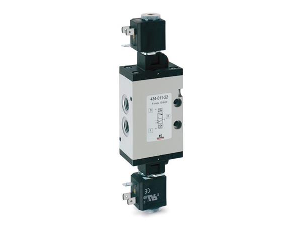 VALVULA 3/2 VIAS NORMAL FECHADA G1/4 DUPLO SOLENOIDE - CÓD. 434-011-22