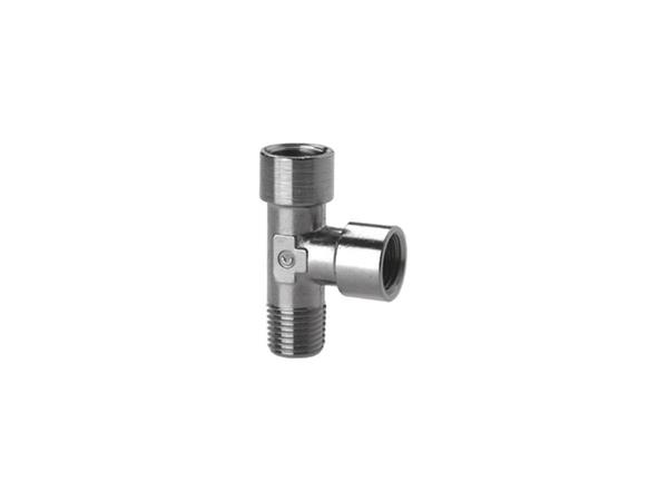 CONEXÃO TEE ROSCA MACHO LATERAL 3/8" BSPT E DUAS ROSCAS FEMEA CENTRAL E LATERAL 3/8"  - 03.06.03.0004 - CÓD. 2070 3/8-3/8